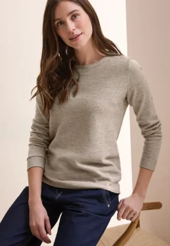 Strukturpullover oak wood beige heather melange