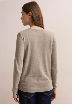 Strukturpullover oak wood beige heather melange