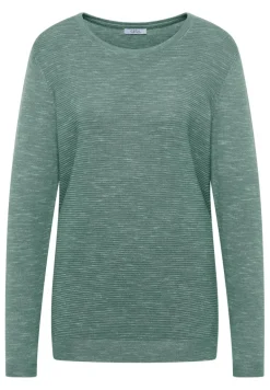 Strukturpullover smoky green heather melange