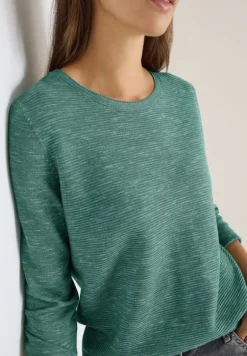 Strukturpullover smoky green heather melange