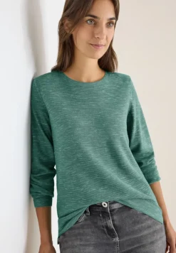 Strukturpullover smoky green heather melange
