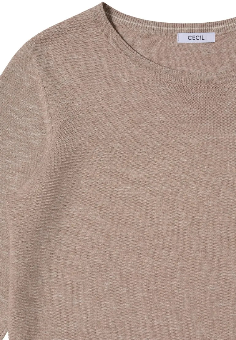 Strukturpullover toffee cream heather melange