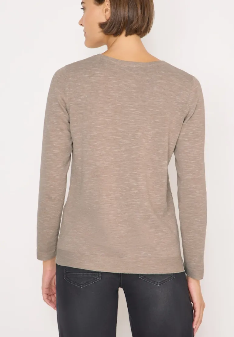 Strukturpullover toffee cream heather melange