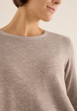Strukturpullover toffee cream heather melange