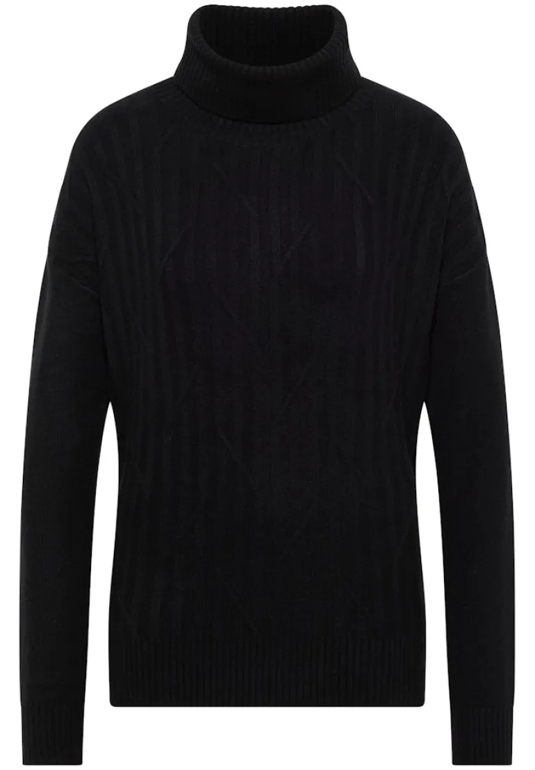 Struktur Rollkragenpullover black