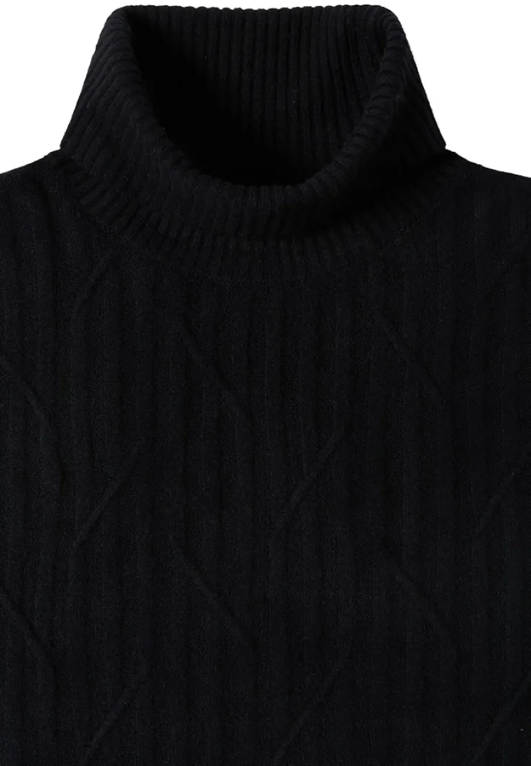 Struktur Rollkragenpullover black