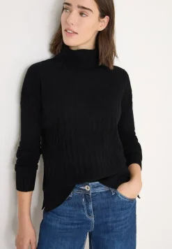 Struktur Rollkragenpullover black