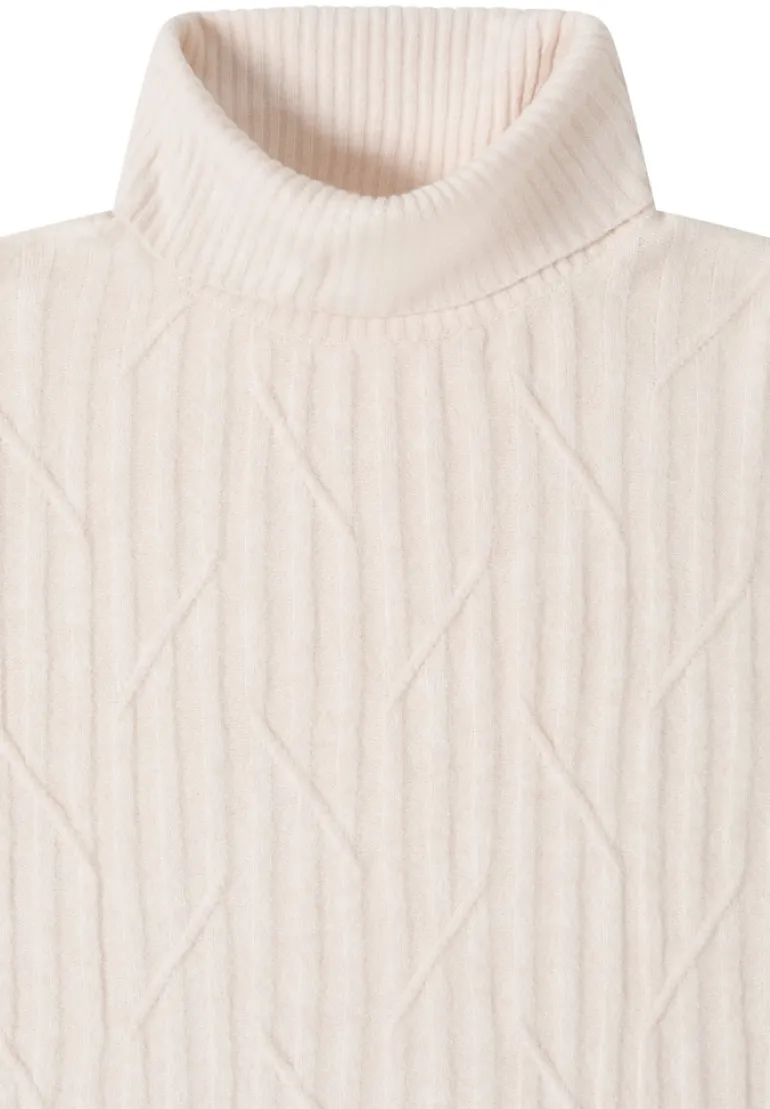 Struktur Rollkragenpullover light greige