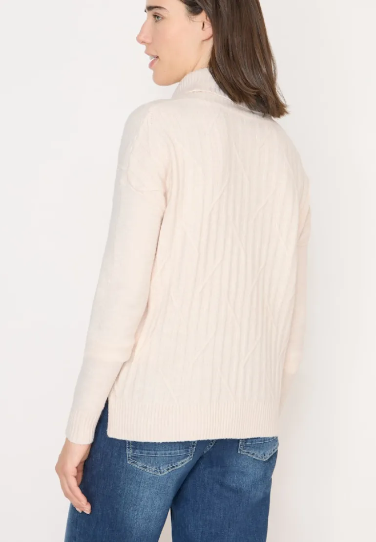 Struktur Rollkragenpullover light greige