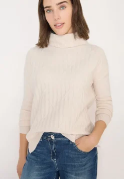 Struktur Rollkragenpullover light greige