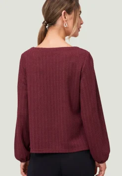 Strukturshirt mit Rundausschnitt mystic berry