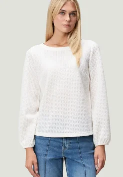 Strukturshirt mit Rundausschnitt eggnog