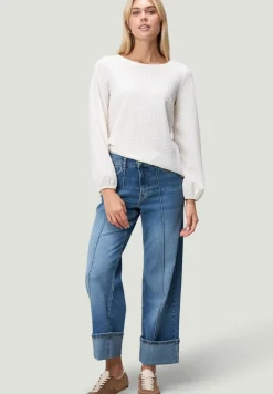 Strukturshirt mit Rundausschnitt eggnog