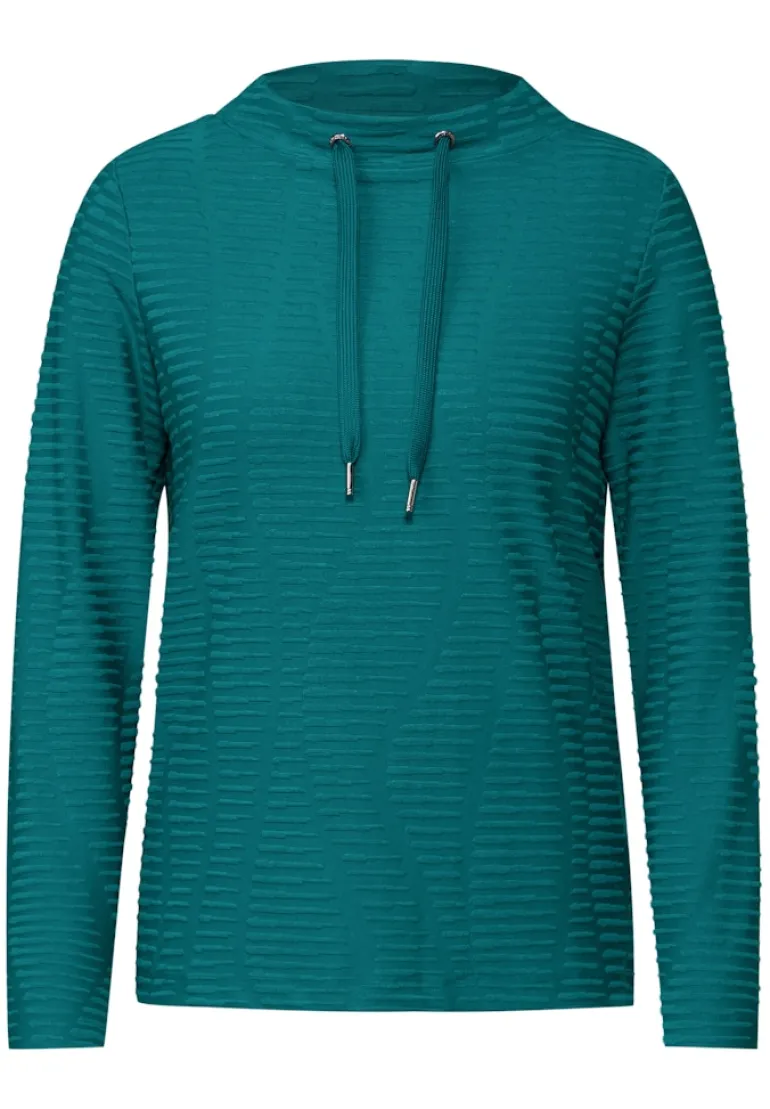 Strukturshirt petrol green