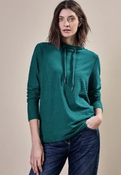 Strukturshirt petrol green