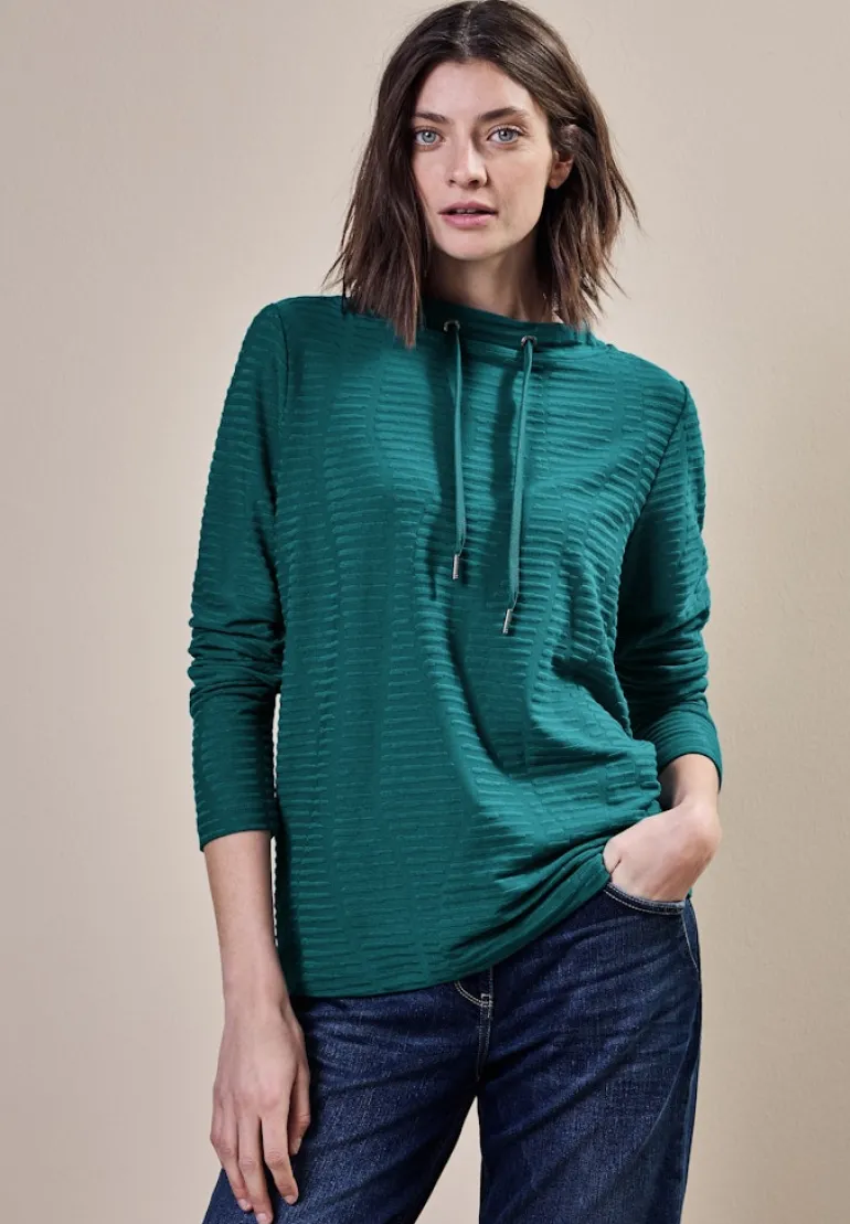 Strukturshirt petrol green
