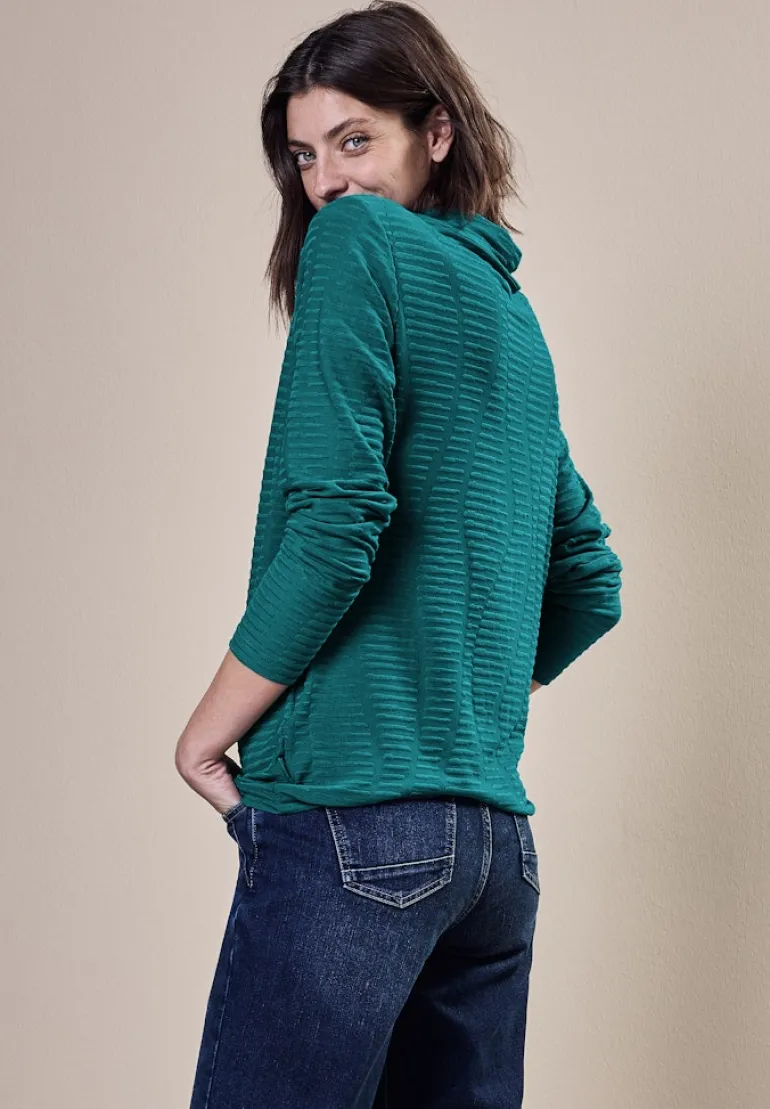 Strukturshirt petrol green