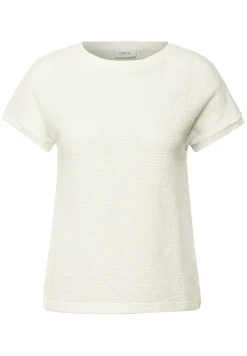 Struktur-T-Shirt vanilla white