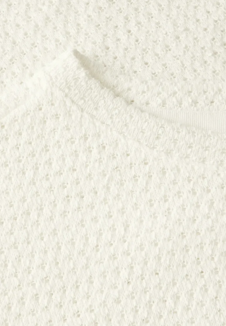 Struktur-T-Shirt vanilla white
