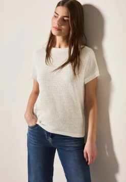 Struktur-T-Shirt vanilla white