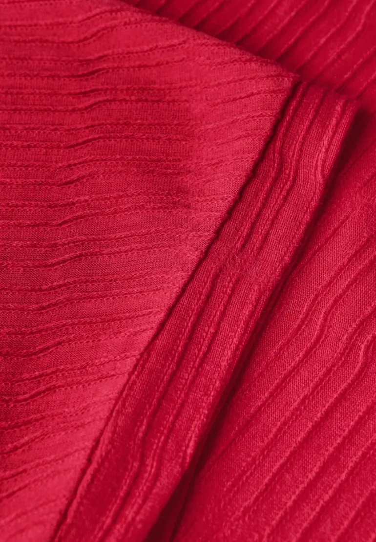 Struktushirt in Unifarbe glazed apple red