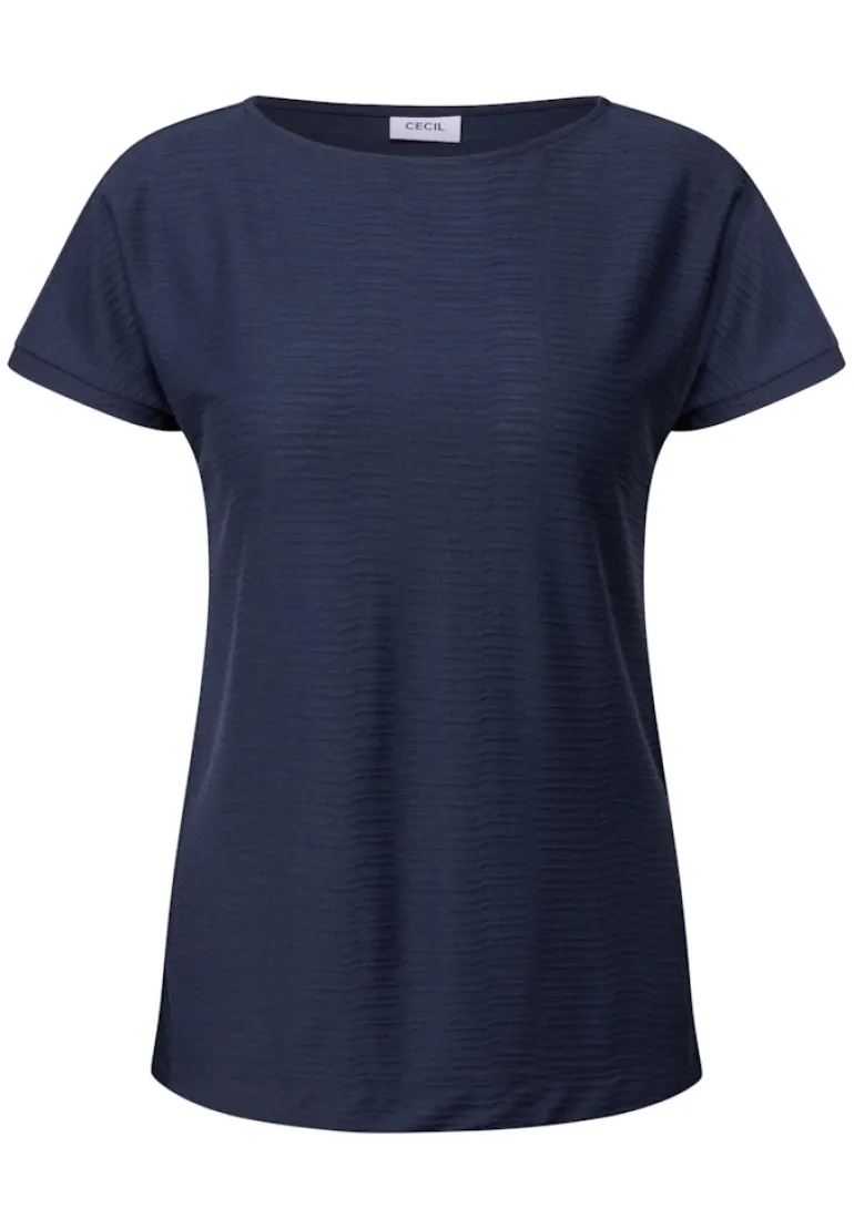 Struktushirt in Unifarbe urban navy blue