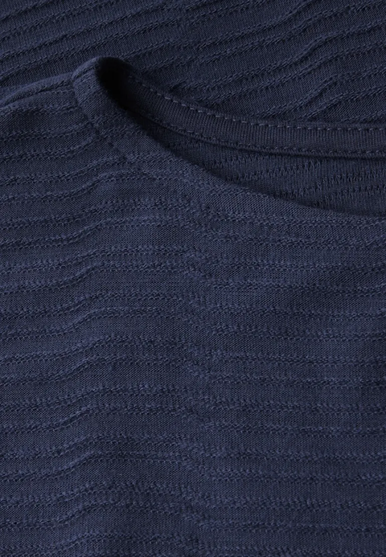 Struktushirt in Unifarbe urban navy blue