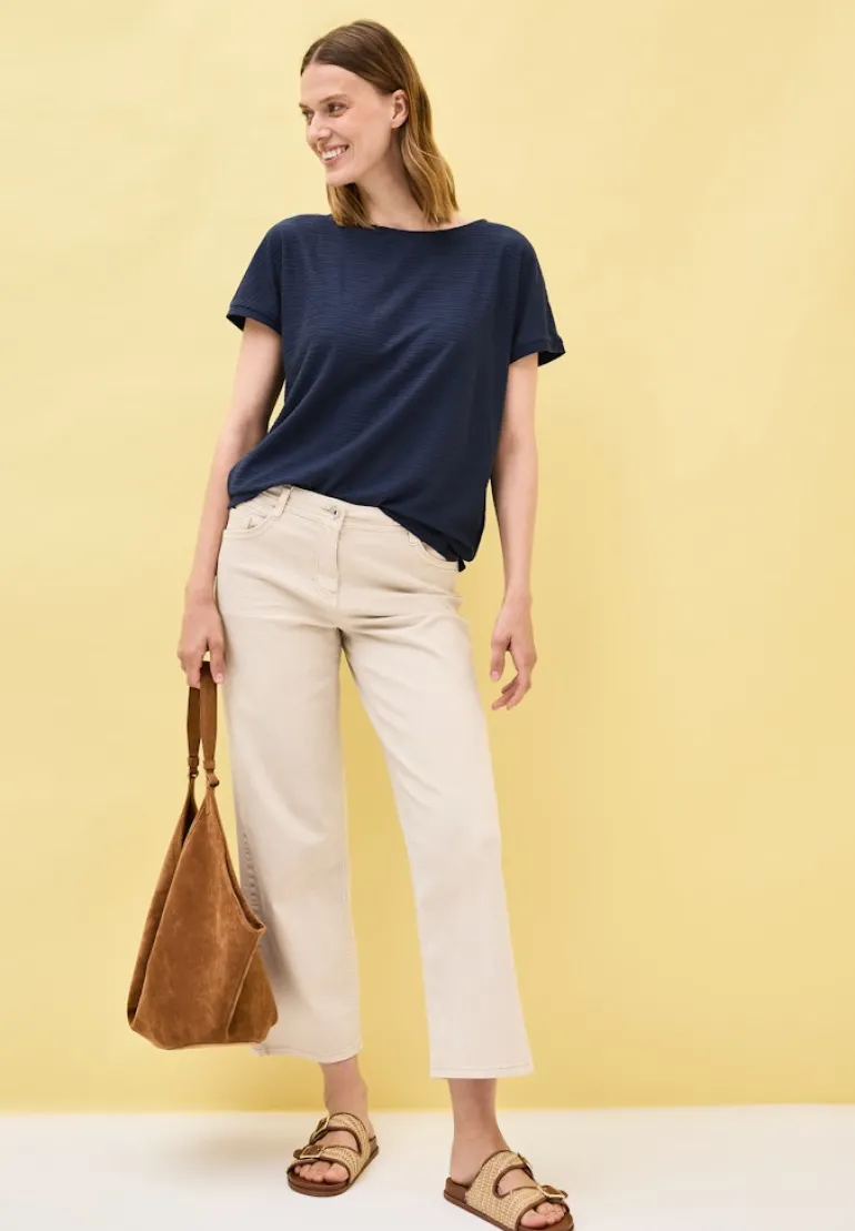 Struktushirt in Unifarbe urban navy blue