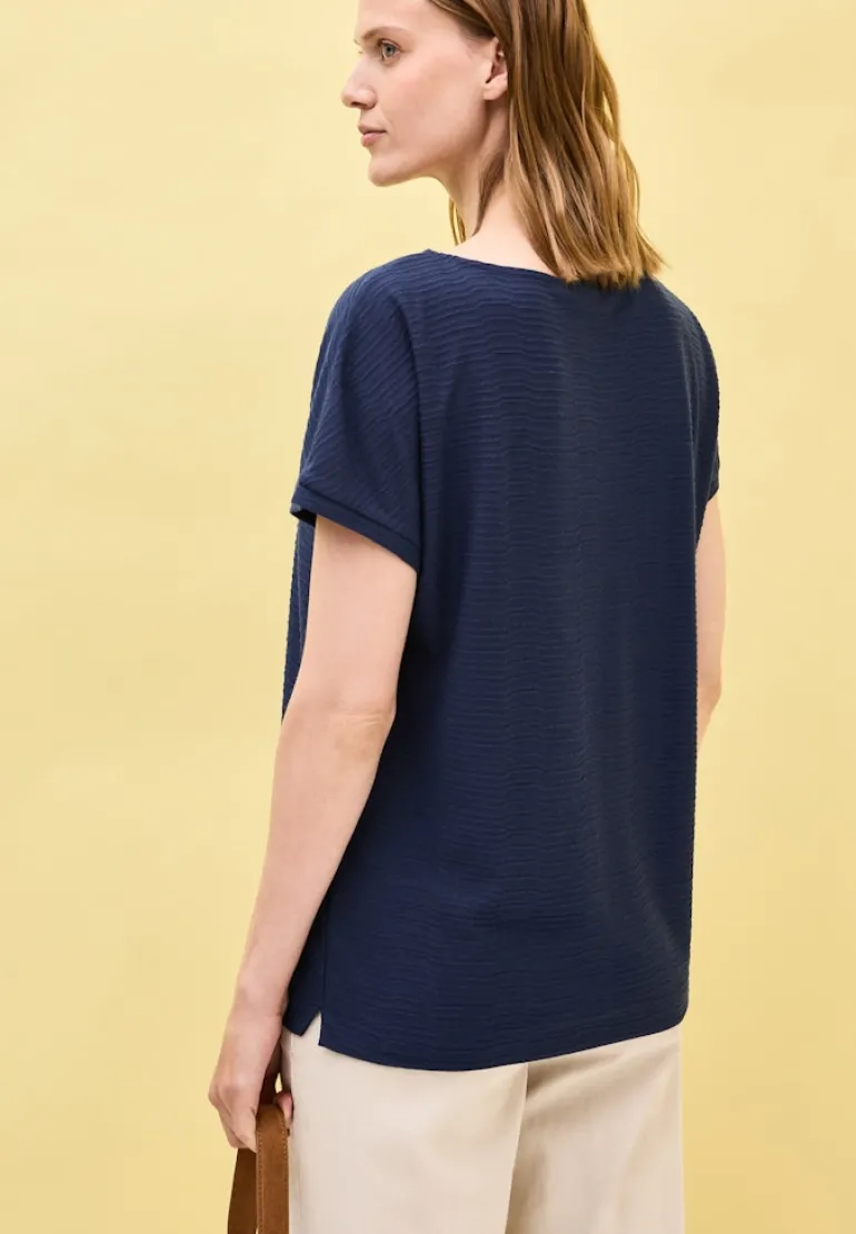 Struktushirt in Unifarbe urban navy blue