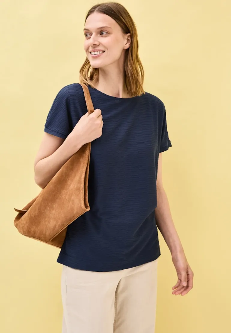 Struktushirt in Unifarbe urban navy blue