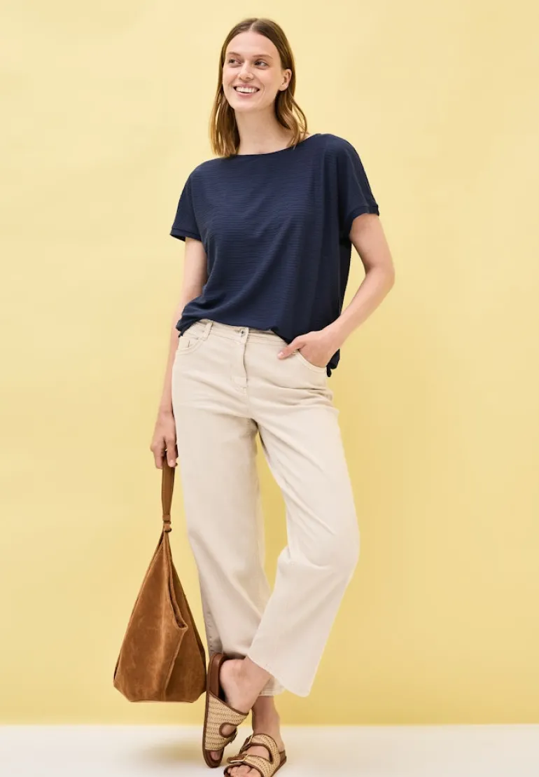 Struktushirt in Unifarbe urban navy blue