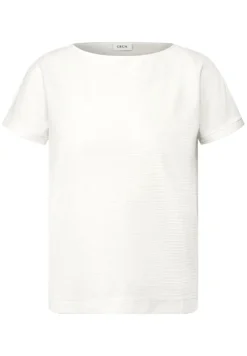 Struktushirt in Unifarbe vanilla white