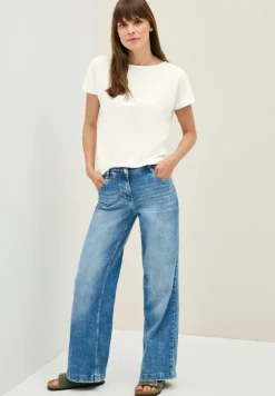 Struktushirt in Unifarbe vanilla white