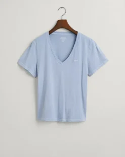 Sunfaded V-Neck T-Shirt dove blue