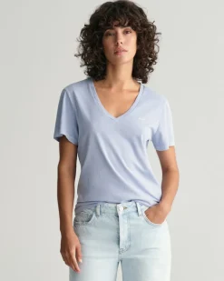 Sunfaded V-Neck T-Shirt dove blue