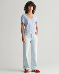 Sunfaded V-Neck T-Shirt dove blue