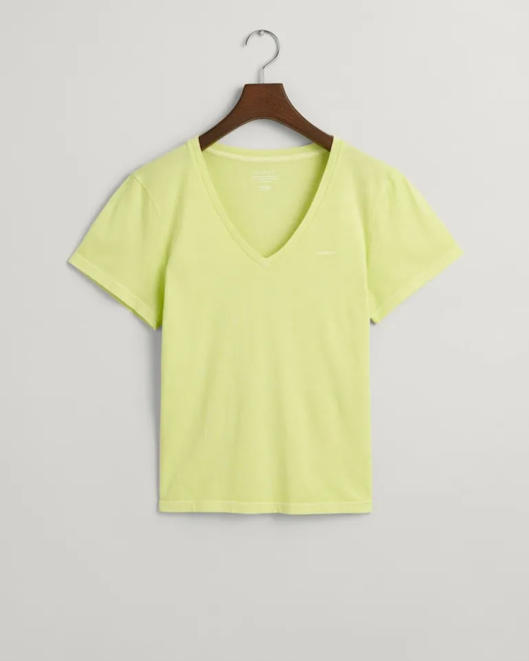 Sunfaded V-Neck T-Shirt pastel lime