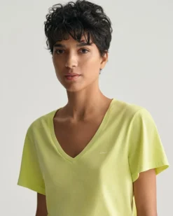 Sunfaded V-Neck T-Shirt pastel lime