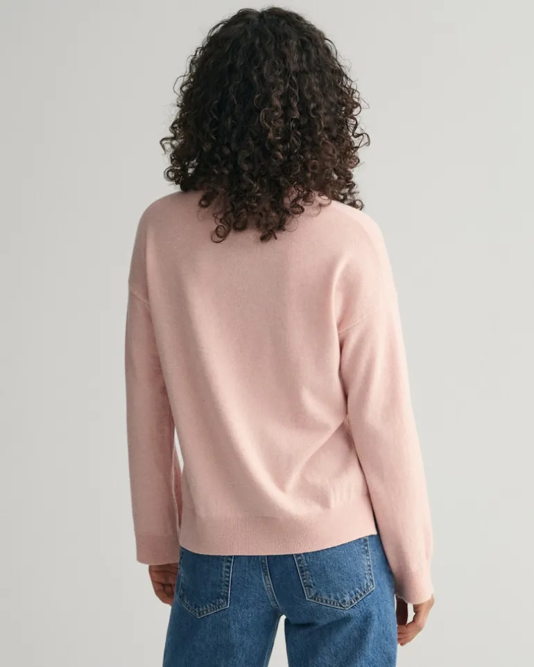 Superfine Lambswool Rundhalspullover faded pink