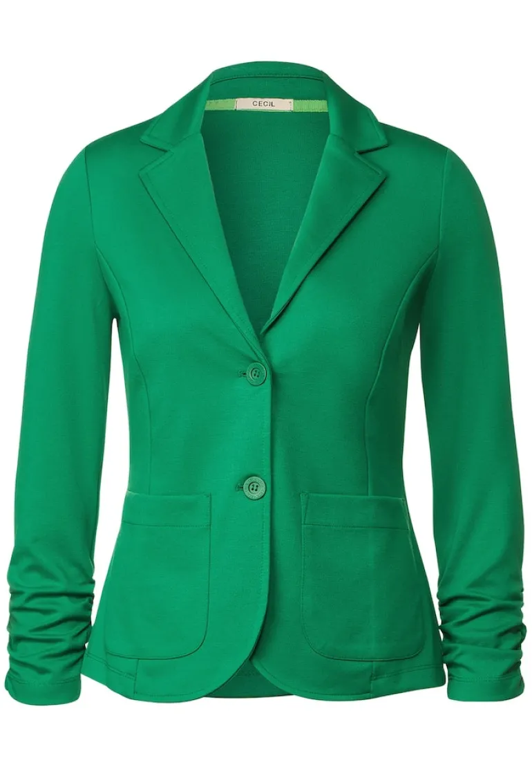 Sweatblazer mit Raffung easy green