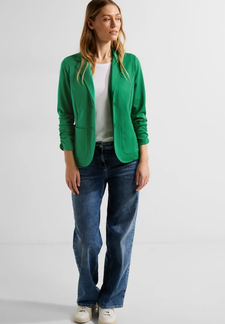 Sweatblazer mit Raffung easy green
