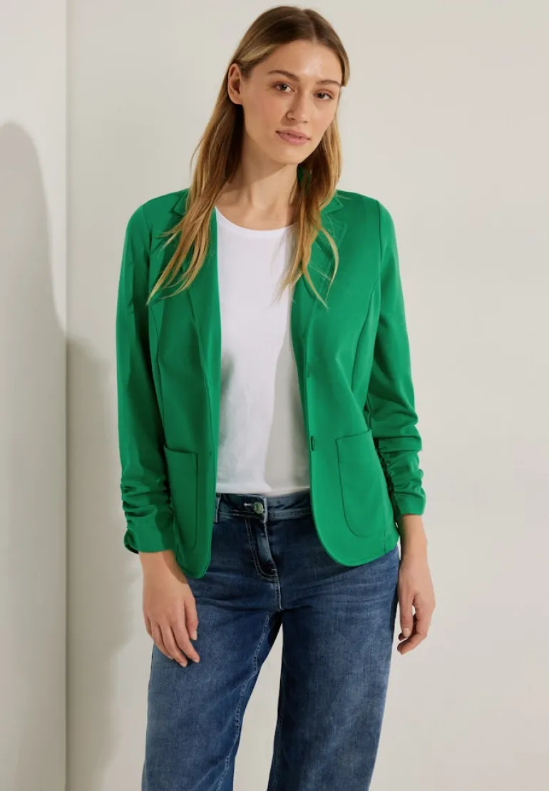 Sweatblazer mit Raffung easy green