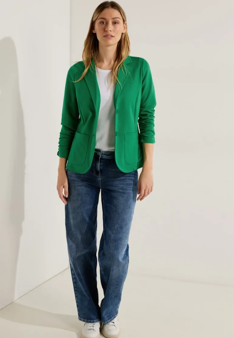 Sweatblazer mit Raffung easy green