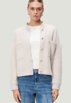 Sweatblazer strukturiert mit Knopfleiste creamcamel