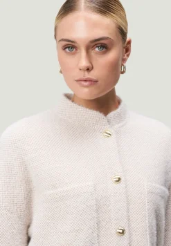 Sweatblazer strukturiert mit Knopfleiste creamcamel