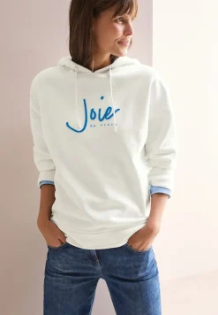 Sweathoodie mit Artwork vanilla white
