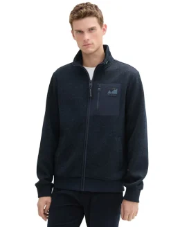 Sweatjacke aus Fleece navy melange structure