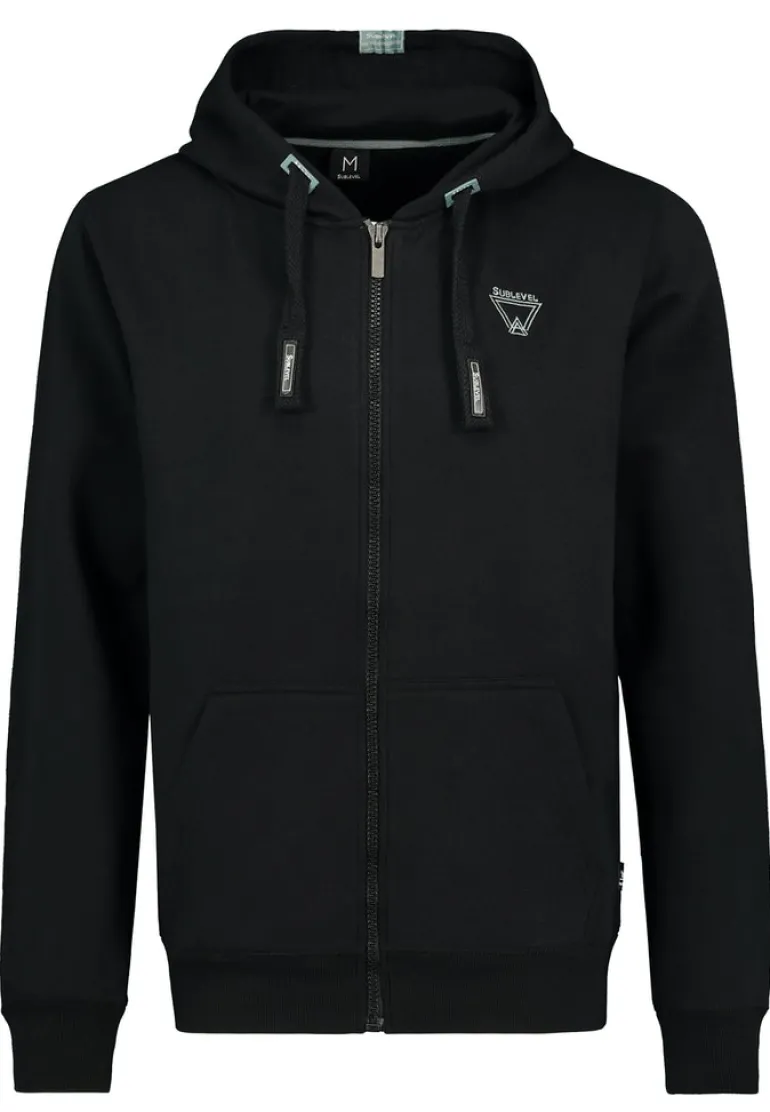 Sweatjacke mit Badges black
