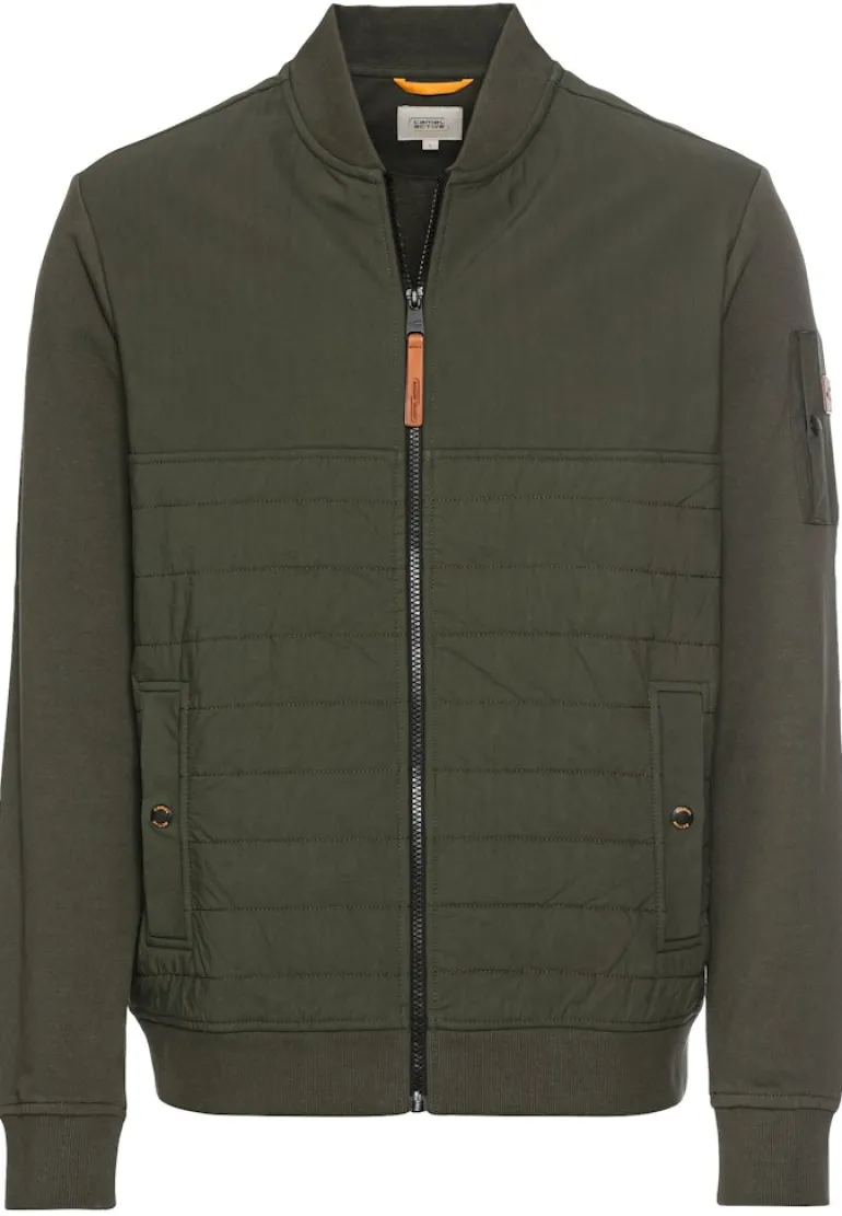 Sweatjacke mit Bomberkragen leaf green
