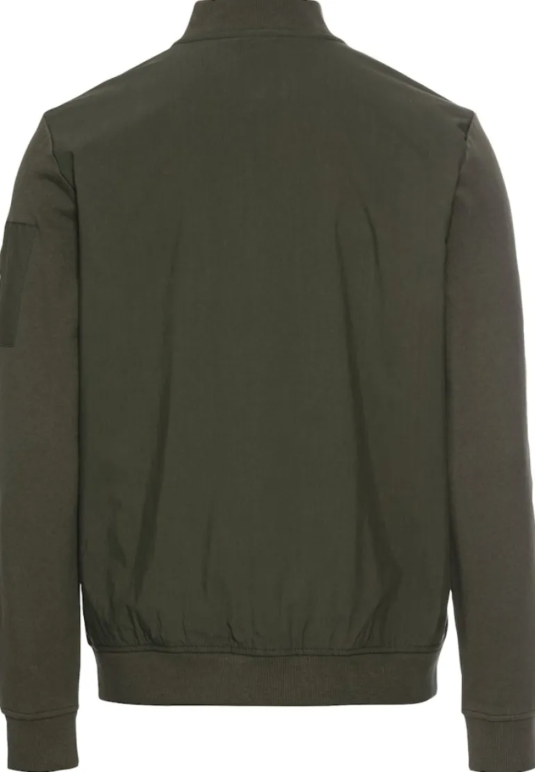 Sweatjacke mit Bomberkragen leaf green
